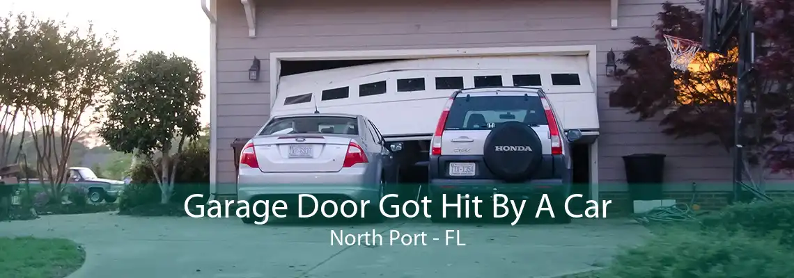 Garage Door Got Hit By A Car North Port - FL